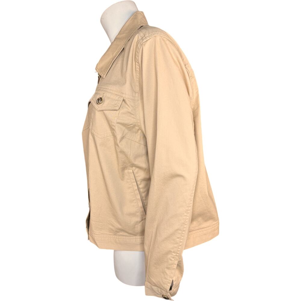 Joan Rivers Signature Twill Button-Front Jacket Latte Large NWOT - Picture 7 of 10